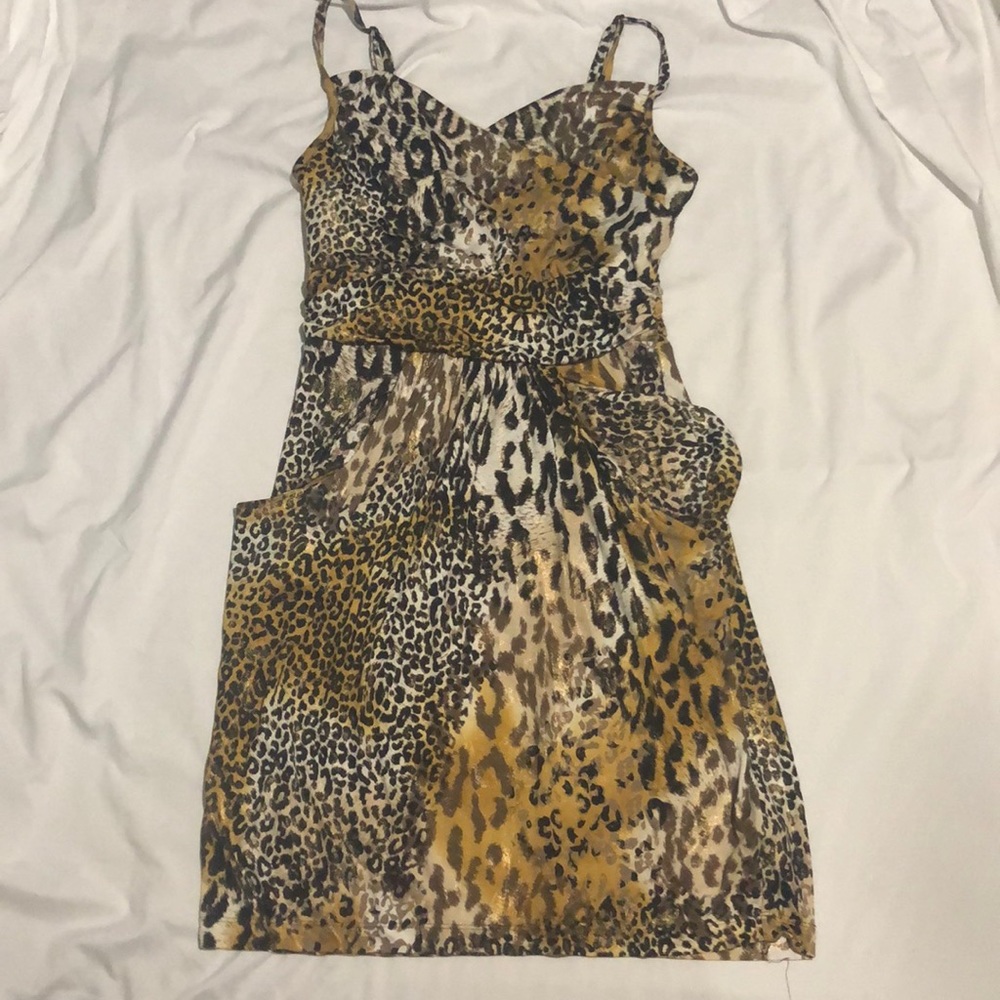 Animal print spaghetti strap dress